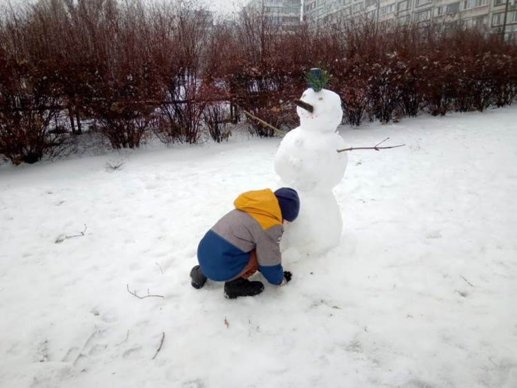 Первый запорожский снеговик