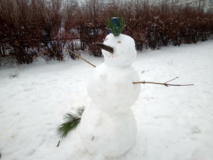 Первый запорожский снеговик