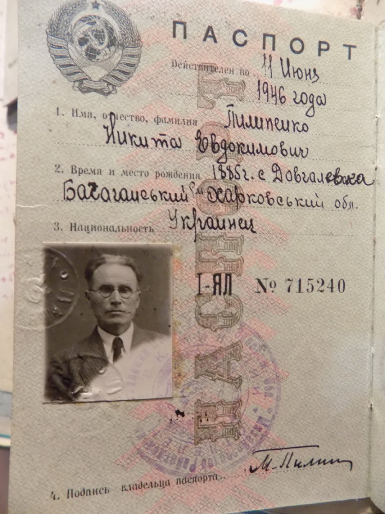 Паспорт Микити Пилипенка