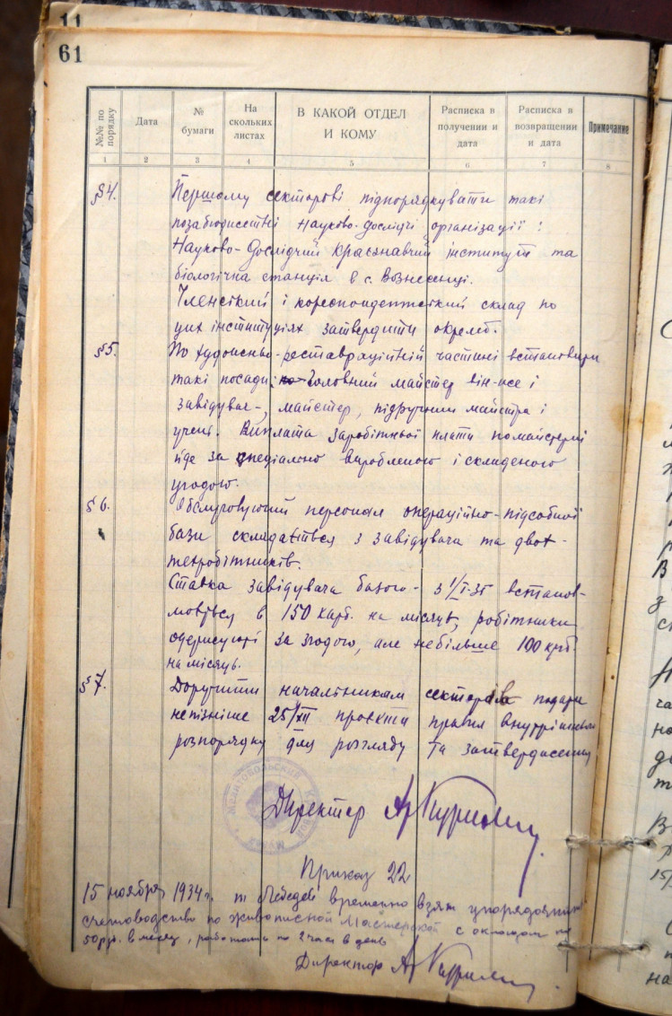 Наказ про віднесення Мелітопольського краєвого музею до музеїв обласного значення