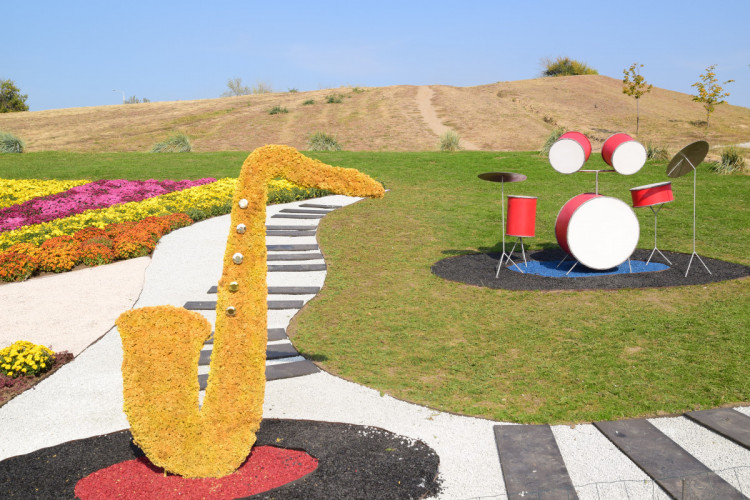 Музыкальные инструменты — цветочные инсталляции в Запорожье