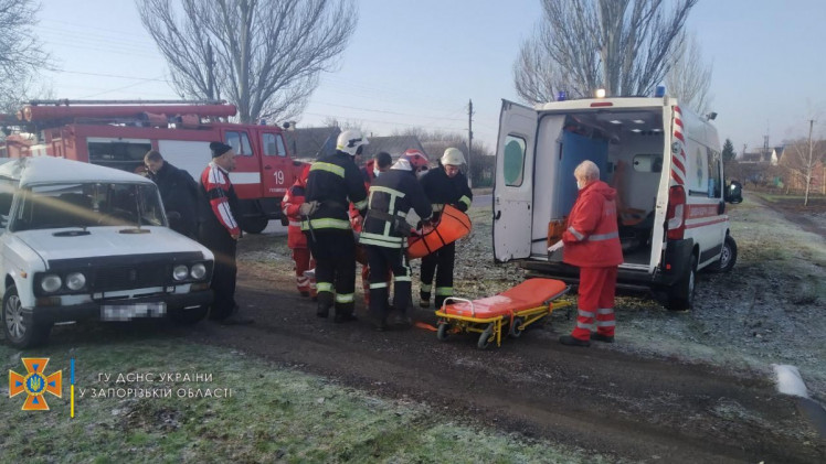 У Запорізькій області Жигулі влетіли у дерево пасажирку витягували рятувальники